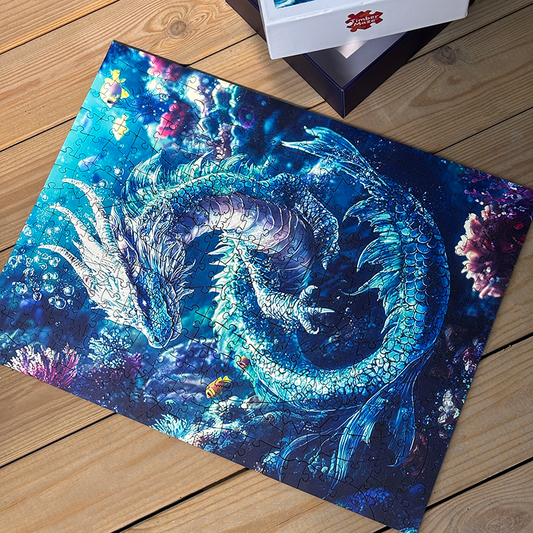 Wasserdrache schwimmen - Holzpuzzle