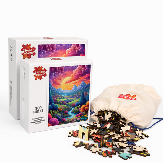 Sonnenuntergangstal - Holzpuzzle