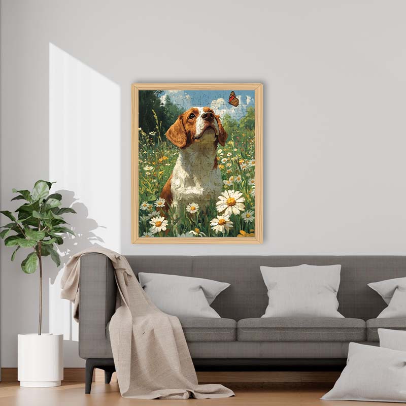 Hund und Schmetterling - Holzpuzzle