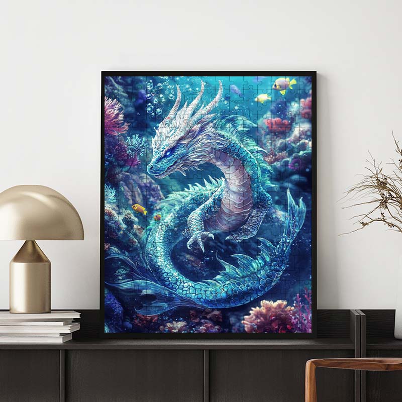 Wasserdrache schwimmen - Holzpuzzle