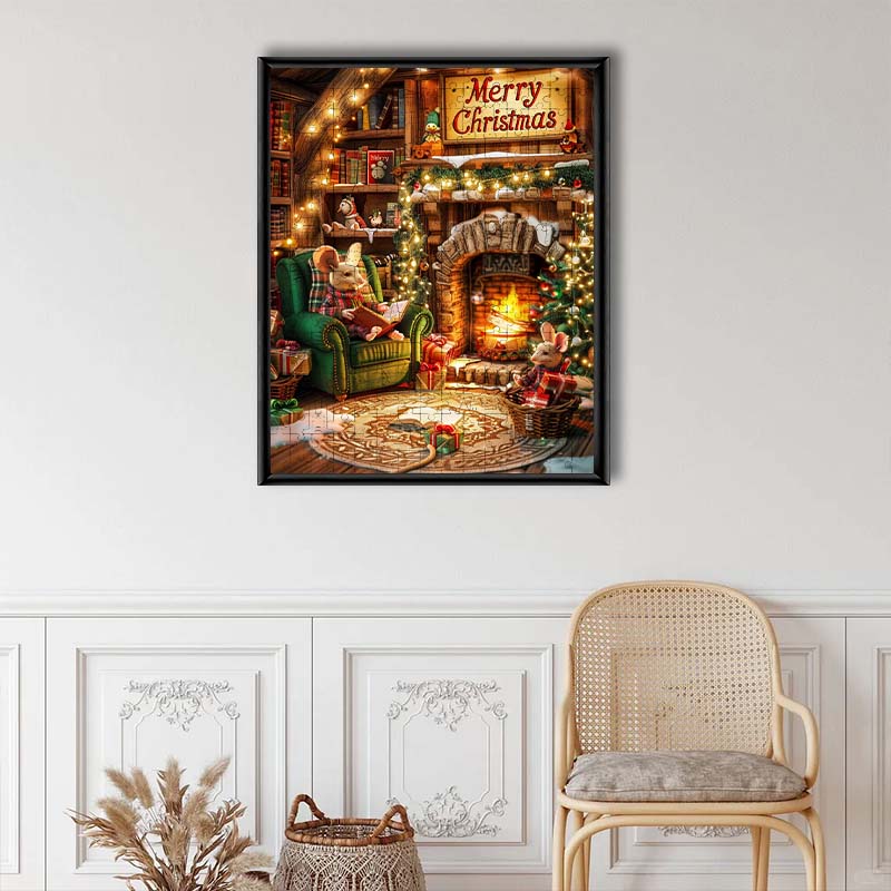 Weihnachtsmäuse - Holzpuzzle