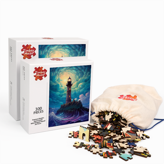 Stürmischer Leuchtturm - Holzpuzzle