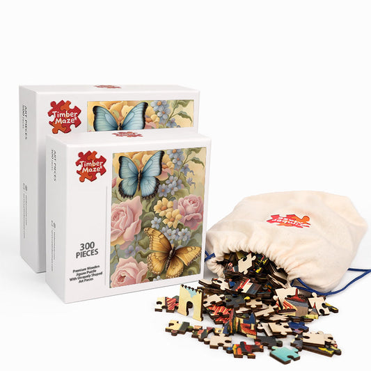 Blumen Schmetterlinge - Holzpuzzle