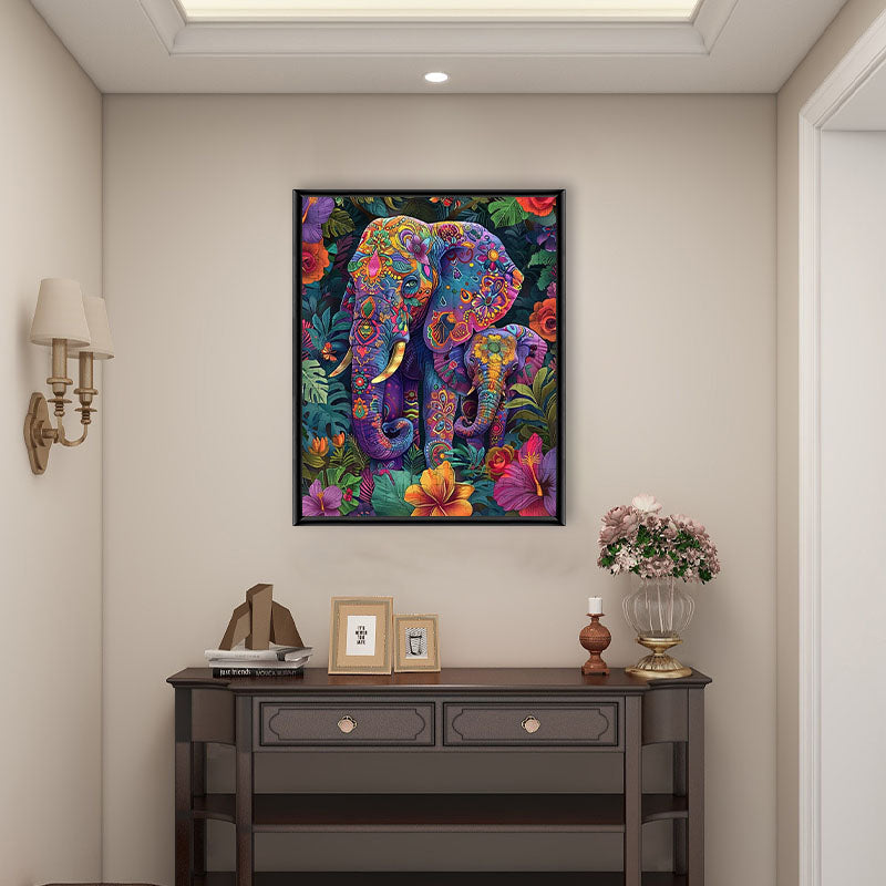 Elefanten-Wandteppich - Holzpuzzle