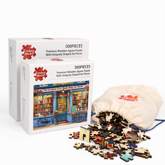 Charmante Buchhandlung - Holzpuzzle