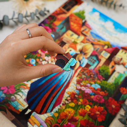 Blütenpfad - Holzpuzzle