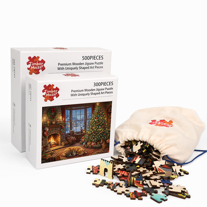 Zuhause zu Weihnachten – Holzpuzzle