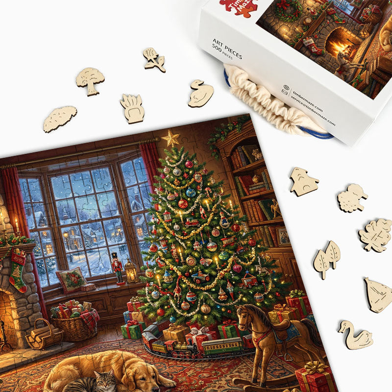 Zuhause zu Weihnachten – Holzpuzzle