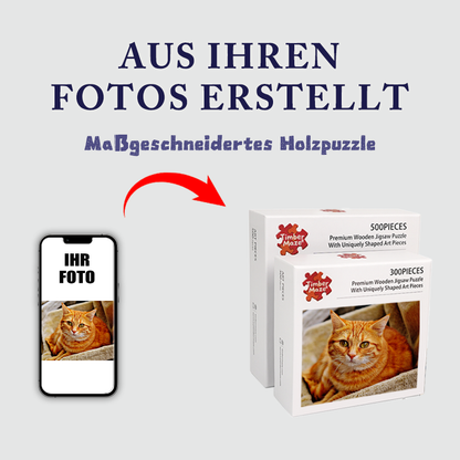 Personalisiertes Katzenliebhaber Foto Holzpuzzle