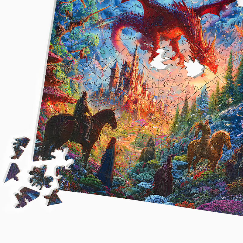 Himmlischer Drache - Holzpuzzle