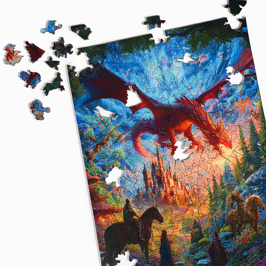 Himmlischer Drache - Holzpuzzle