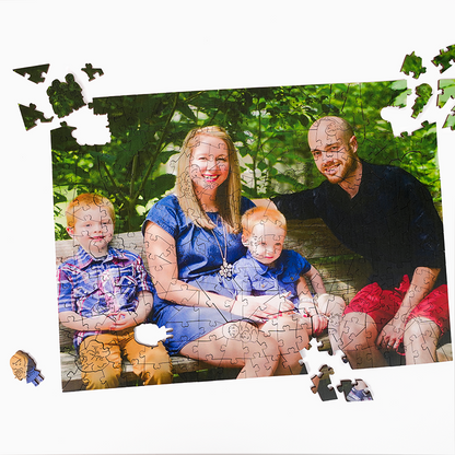 Personalisiertes Foto-Holzpuzzle „Happy Family“