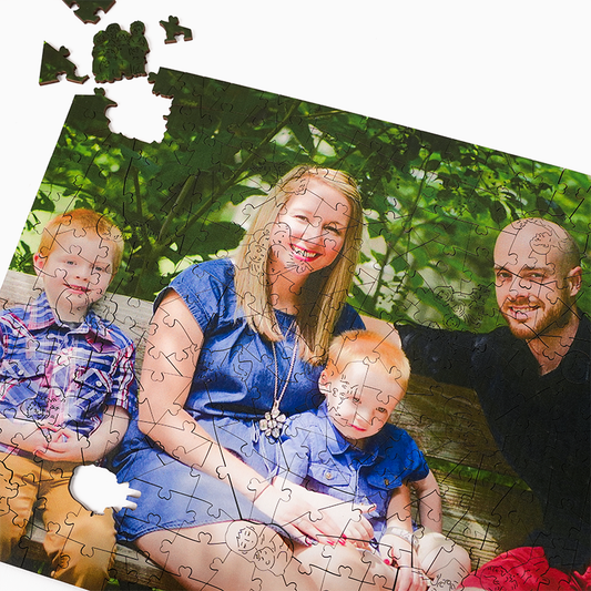 Personalisiertes Foto-Holzpuzzle „Happy Family“