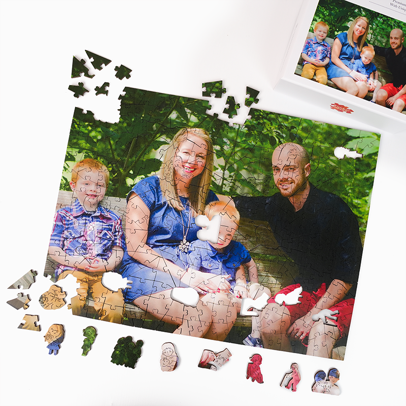 Personalisiertes Foto-Holzpuzzle „Happy Family“