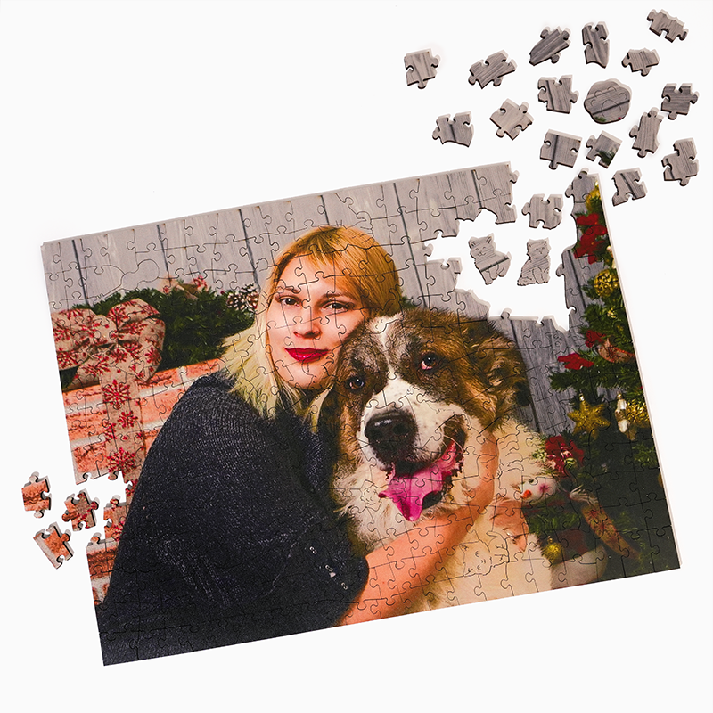 Personalisiertes Foto-Holzpuzzle mit Tierliebhaber-Motiv