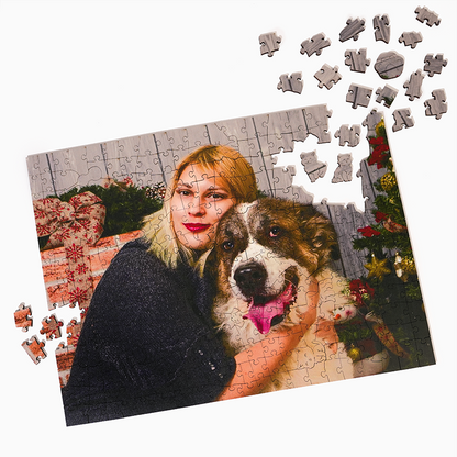 Personalisiertes Foto-Holzpuzzle mit Tierliebhaber-Motiv