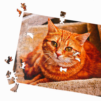 Personalisiertes Katzenliebhaber Foto Holzpuzzle