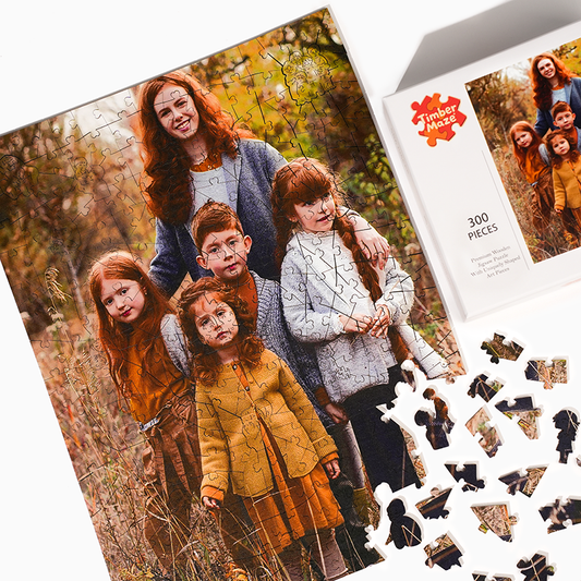 Personalisierte Foto-Familien-Themen-Holzpuzzles