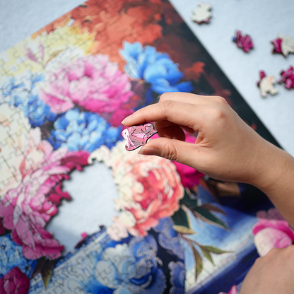 Pfingstrosenvase - Holzpuzzle