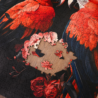 Papageienpaar - Holzpuzzle