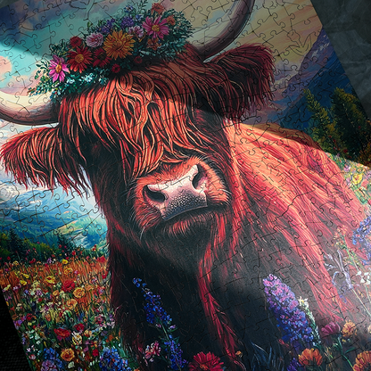 Hochlandkuh - Holzpuzzle