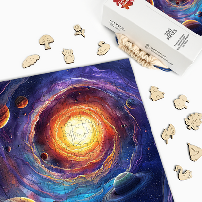 Kosmischer Wirbel - Holzpuzzle
