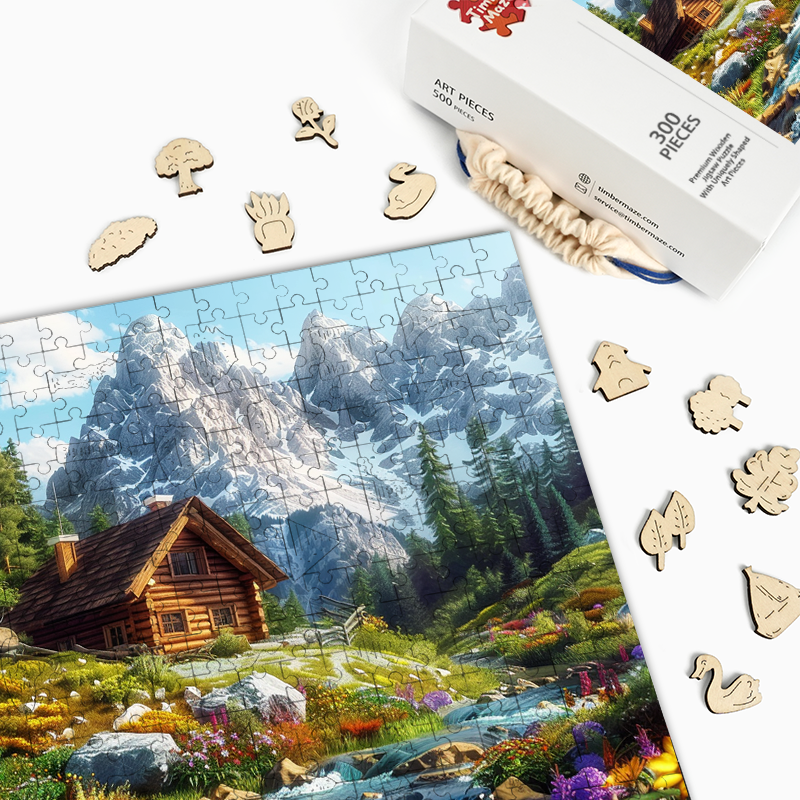 Floral Valley Cabin - Holzpuzzle
