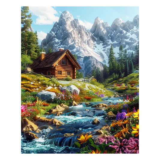 Floral Valley Cabin - Holzpuzzle