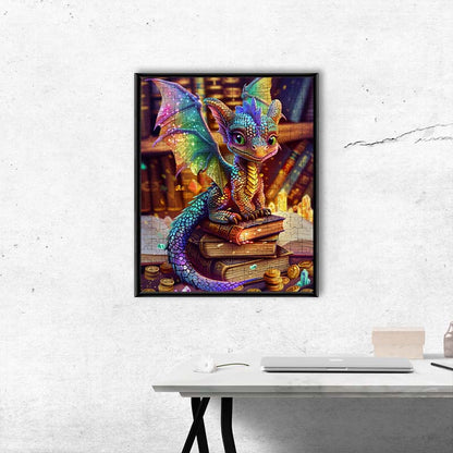 Drache und Schatz - Holzpuzzle