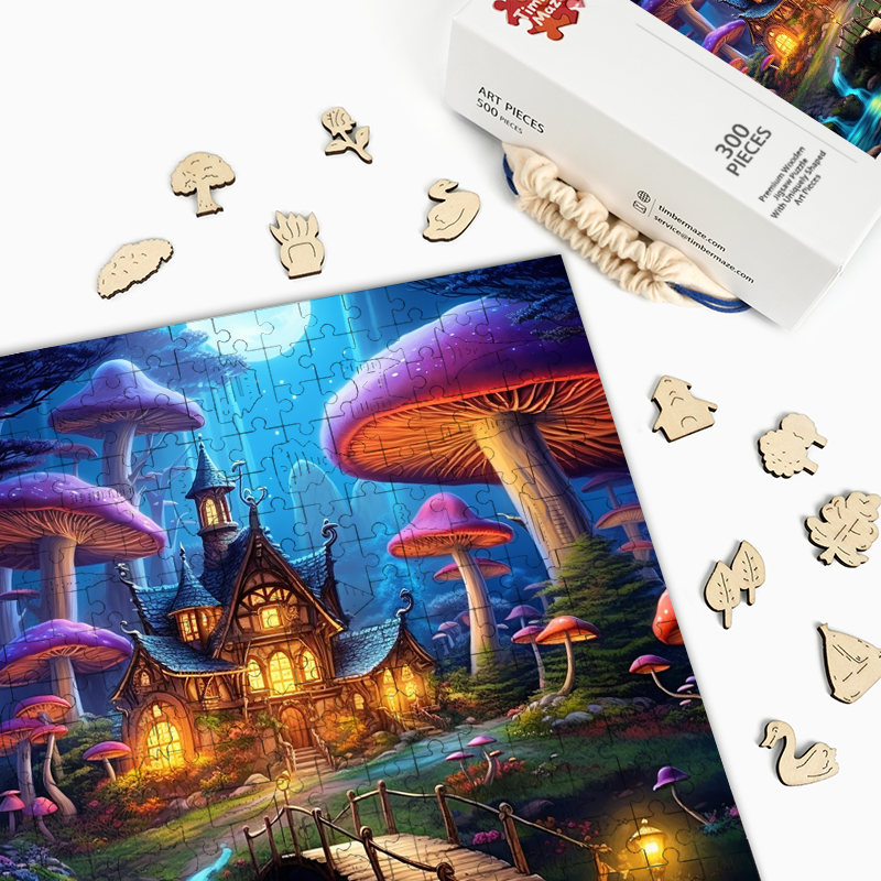 Pilzhäuschen - Holzpuzzle