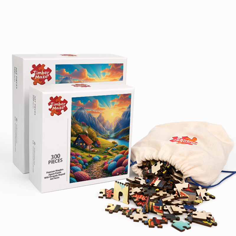 Serene Valley Retreat - Holzpuzzle