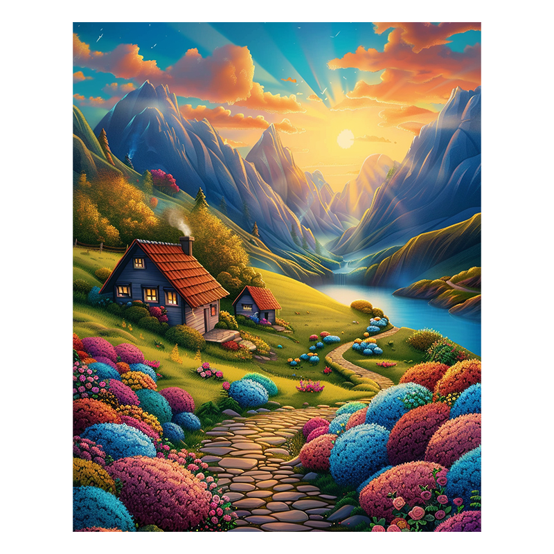 Serene Valley Retreat - Holzpuzzle