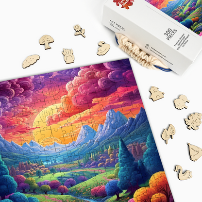 Sonnenuntergangstal - Holzpuzzle