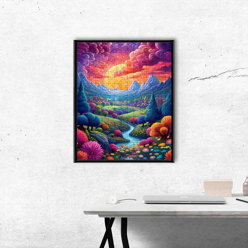 Sonnenuntergangstal - Holzpuzzle