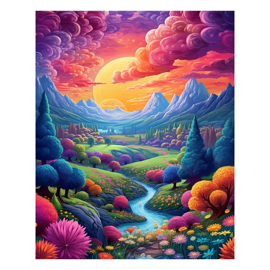 Sonnenuntergangstal - Holzpuzzle