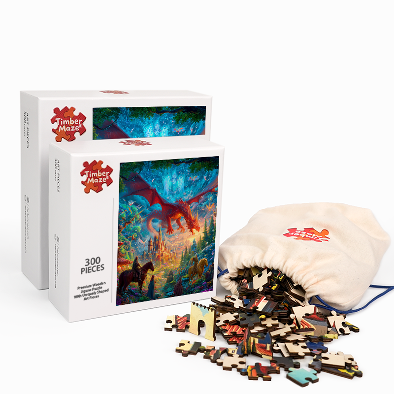 Himmlischer Drache - Holzpuzzle