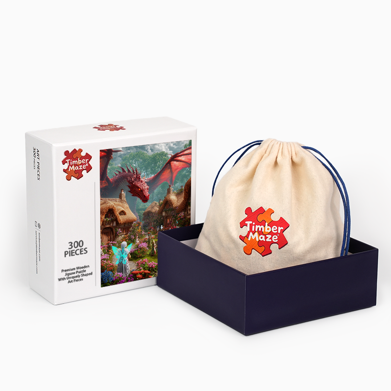 Drachenmärchendorf - Holzpuzzle