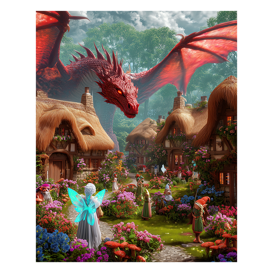 Drachenmärchendorf - Holzpuzzle