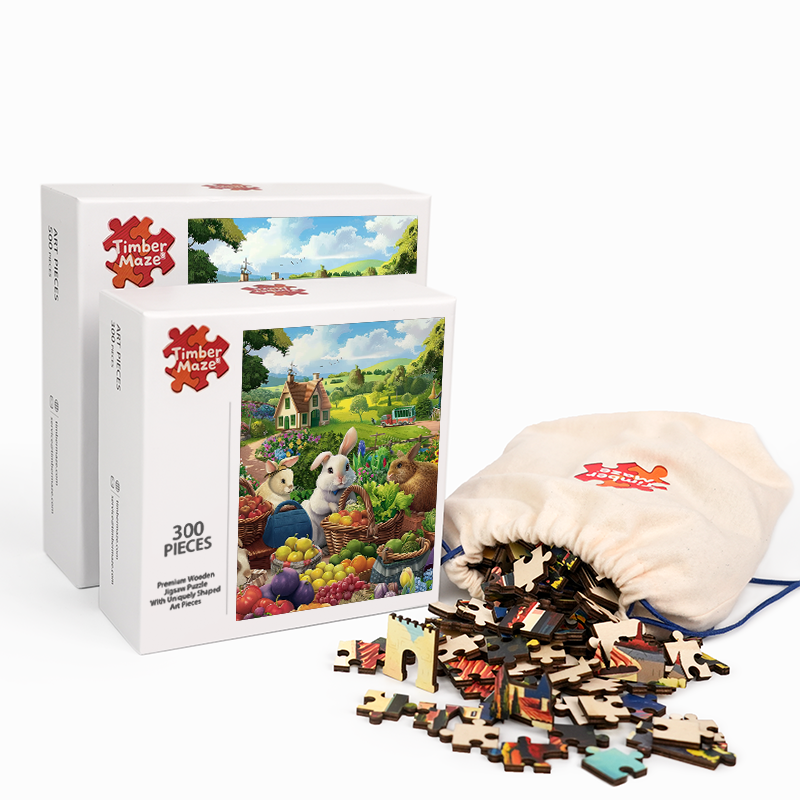 Hasenparty - Holzpuzzle