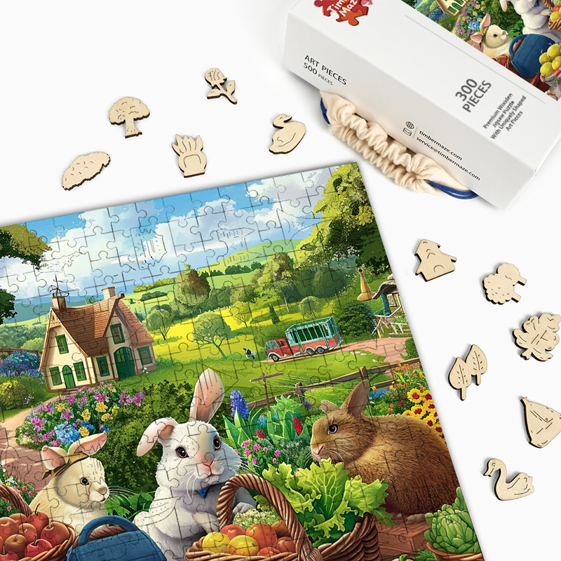 Hasenparty - Holzpuzzle