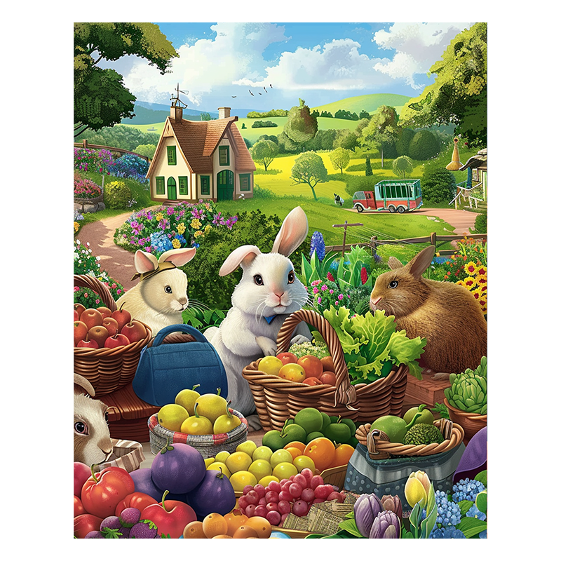 Hasenparty - Holzpuzzle