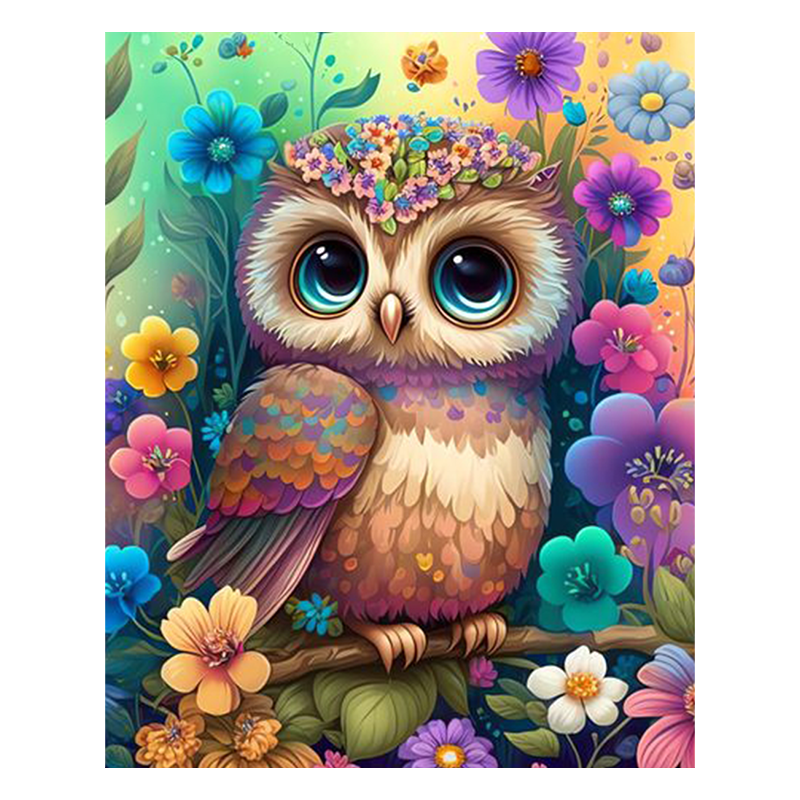 Süße flauschige Baby-Eule - Holzpuzzle