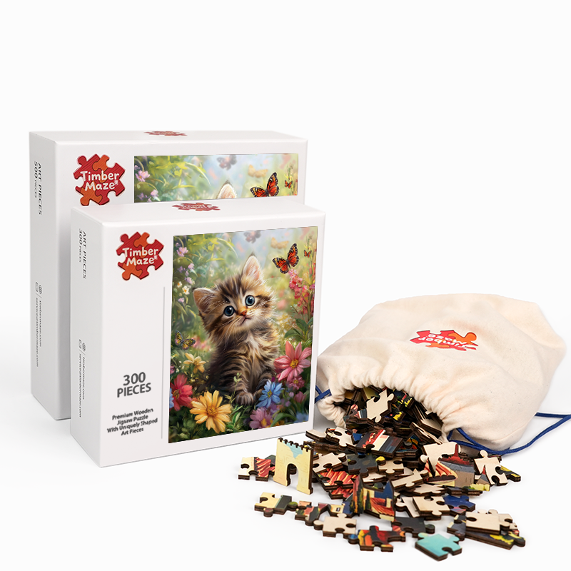 Gartenkätzchen - Holzpuzzle