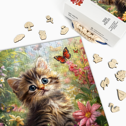 Gartenkätzchen - Holzpuzzle