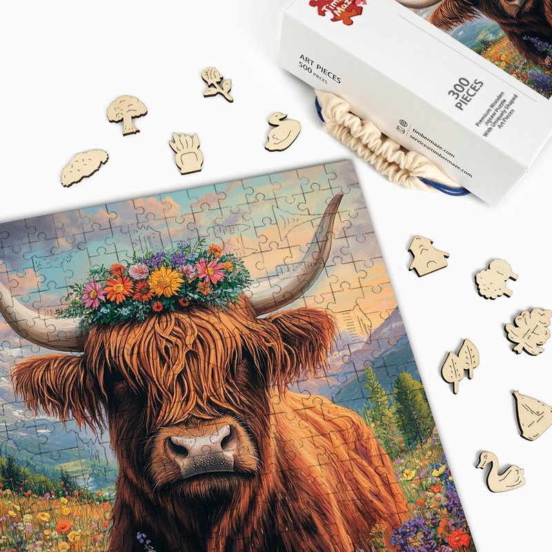 Hochlandkuh - Holzpuzzle