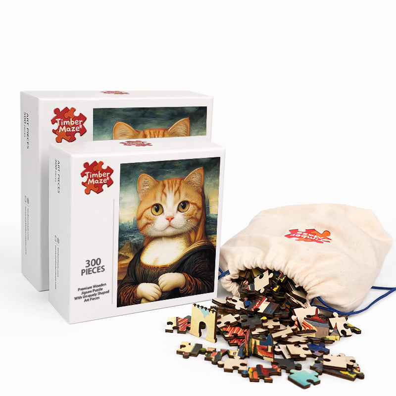 Mona Lisa Katze - Holzpuzzle