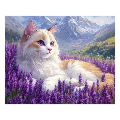Ragdoll-Katze im Lavendelfeld - Holzpuzzle