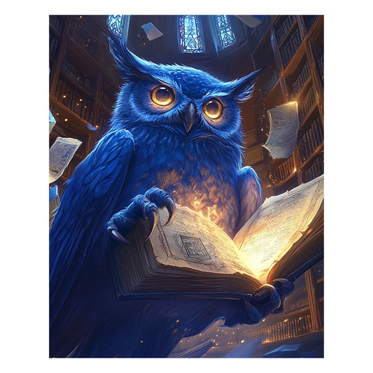 Saphir-Salbei-Eule - Holzpuzzle