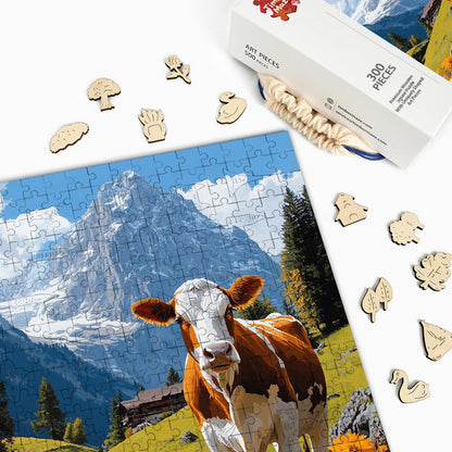 Schweizer Tagebuchkuh - Holzpuzzle