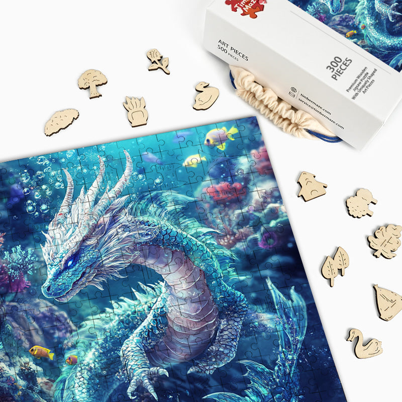 Wasserdrache schwimmen - Holzpuzzle